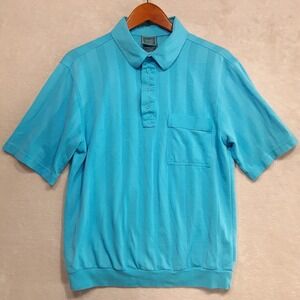 Tropi-Cool Mens Vintage Polo Shirt Sz.Med-Reg/Light Blue/Cotton Blend/RN#81700